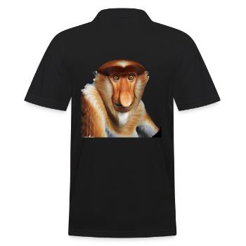 Der exotische Nasenaffe - Männer Poloshirt - Schwarz - Hinten - Kai (181cm)