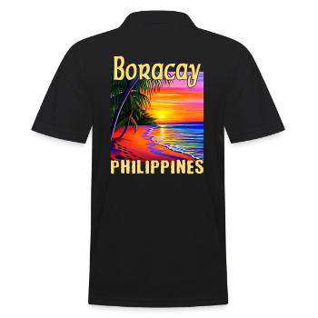 Boracay Philippinen Sonnenuntergang - Männer Poloshirt - Schwarz - Hinten - Kai (181cm)