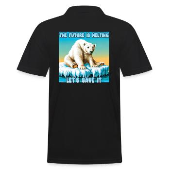 The Future is melting - Men's Polo Shirt - black - Back - Kai (181cm)