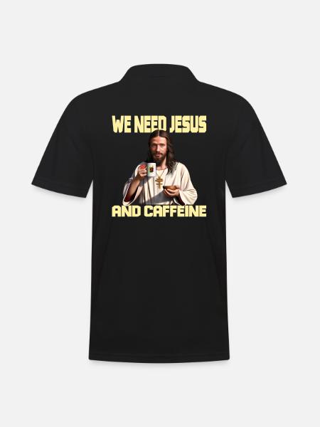 Coffee and Jesus - Men's Polo Shirt - black