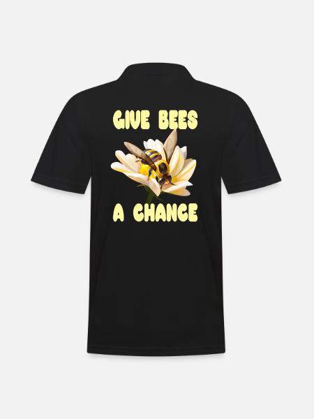 Give Bees a Chance - Men's Polo Shirt - black