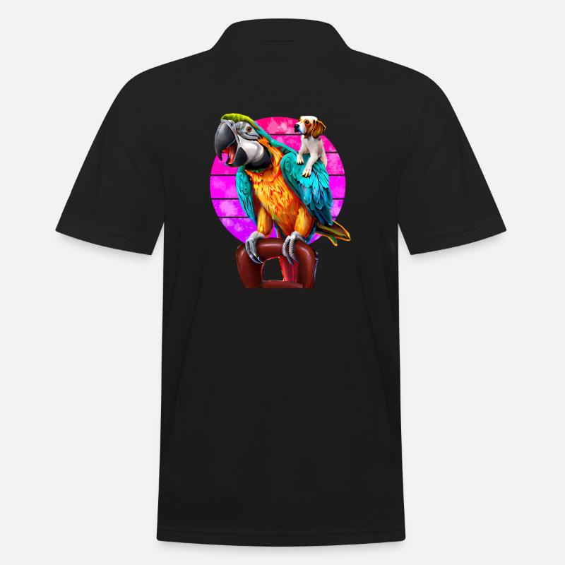 Macaw und Beagle Freundschaft - Männer Poloshirt - Schwarz