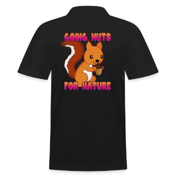Going Nuts For Nature - Männer Poloshirt - Schwarz - Hinten - Kai (181cm)