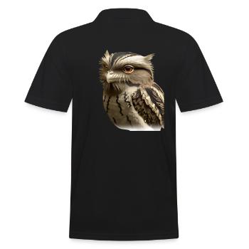 Potoo - the night hunter - Men's Polo Shirt - black - Back - Kai (181cm)