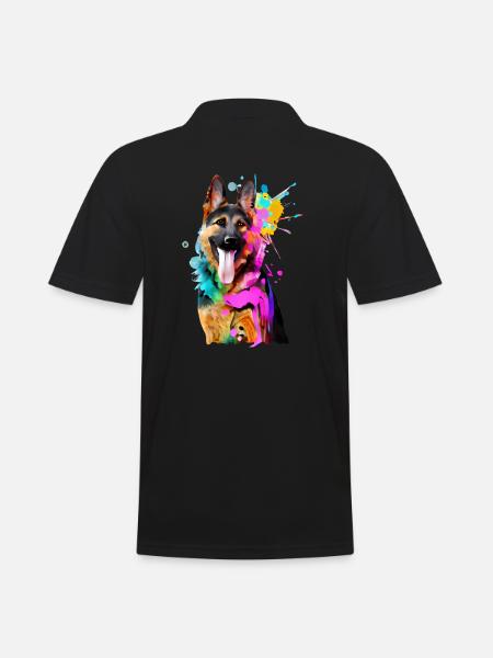 Splashes of colour German Shepherd - Men's Polo Shirt - black