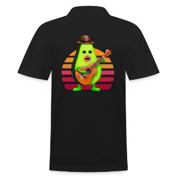 Avocado Rocker - Musical Fun - Men's Polo Shirt - black - Back - Kai (181cm)