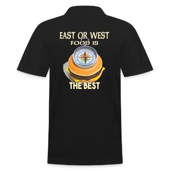 Est ou Ouest - La nourriture est la meilleure - Polo Homme - noir - Dos - Kai (181cm)
