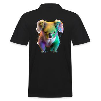Koala in explosion of colour - Men's Polo Shirt - black - Back - Kai (181cm)