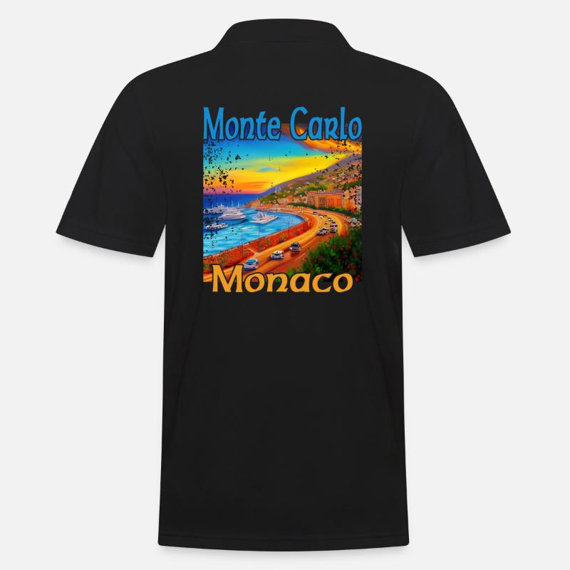 Monte Carlo Sunset à Monaco - Polo Homme - noir