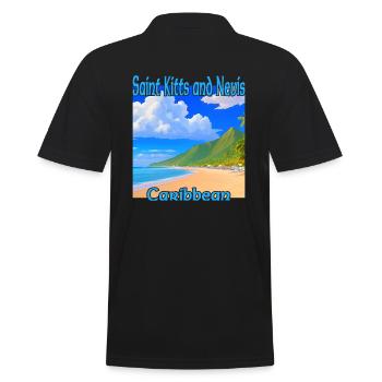 Beach in Saint Kitts and Nevis - Men's Polo Shirt - black - Back - Kai (181cm)