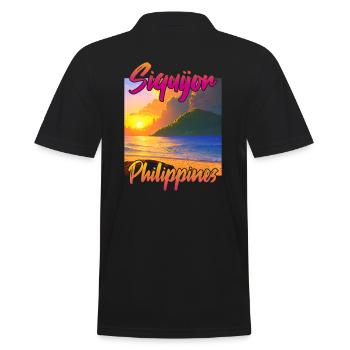 Siquijor Sonnenuntergang - Männer Poloshirt - Schwarz - Hinten - Kai (181cm)