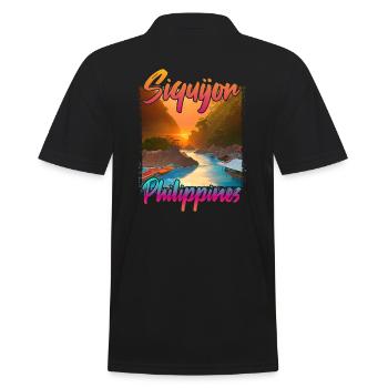 Siquijor Sonnenuntergang - Männer Poloshirt - Schwarz - Hinten - Kai (181cm)