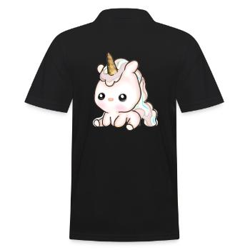 Mignon bébé licorne - Polo Homme - noir - Dos - Kai (181cm)