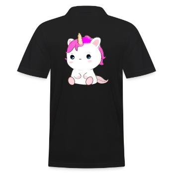 Mignon chat licorne - Polo Homme - noir - Dos - Kai (181cm)