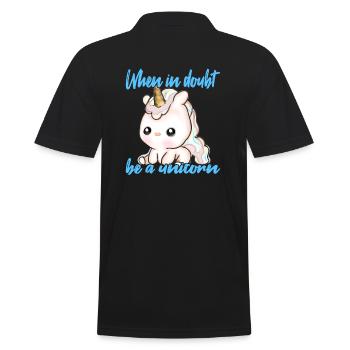 Sei immer ein Einhorn - Männer Poloshirt - Schwarz - Hinten - Kai (181cm)