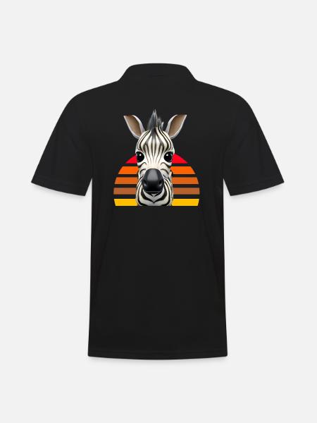 Cute zebra design - Men's Polo Shirt - black