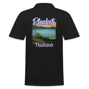 Phuket sunset in Thailand - Men's Polo Shirt - black - Back - Kai (181cm)