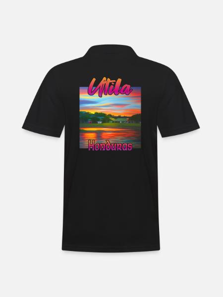 Utila, Honduras Sunset - Men's Polo Shirt - black