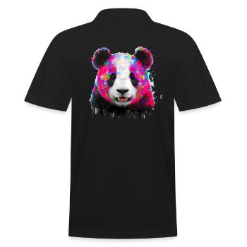 Color explosion Panda Bear - Men's Polo Shirt - black - Back - Kai (181cm)