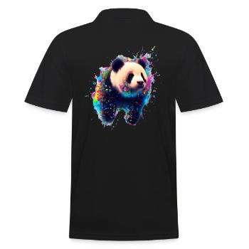 Color explosion Panda Bear - Men's Polo Shirt - black - Back - Kai (181cm)