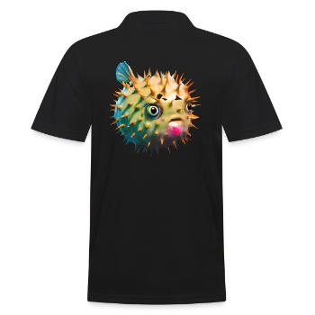 Poisson-globe gonflé - Polo Homme - noir - Dos - Kai (181cm)