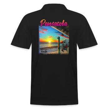 Coucher de soleil à Pensacola, Floride - Polo Homme - noir - Dos - Kai (181cm)