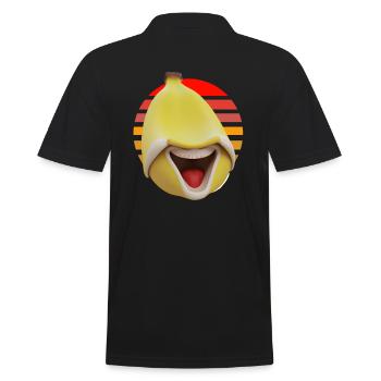 Drôle de banane au coucher du soleil - Polo Homme - noir - Dos - Kai (181cm)