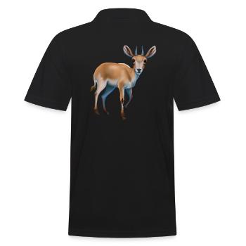 Saiga-Antilope - Männer Poloshirt - Schwarz - Hinten - Kai (181cm)