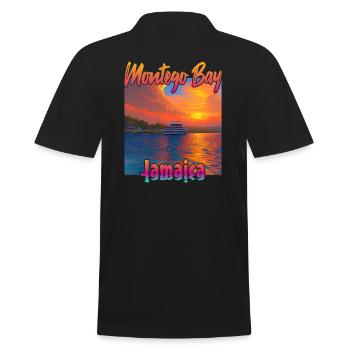Coucher de soleil à Montego Bay, Jamaïque - Polo Homme - noir - Dos - Kai (181cm)