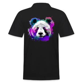 Colorful panda with splashes - Men's Polo Shirt - black - Back - Kai (181cm)