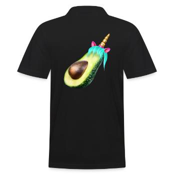 Happy Unicorn Avocado - Men's Polo Shirt - black - Back - Kai (181cm)