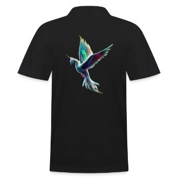 Unicorn Bird - Men's Polo Shirt - black - Back - Kai (181cm)