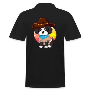 Cowboy dog in sunset - Men's Polo Shirt - black - Back - Kai (181cm)