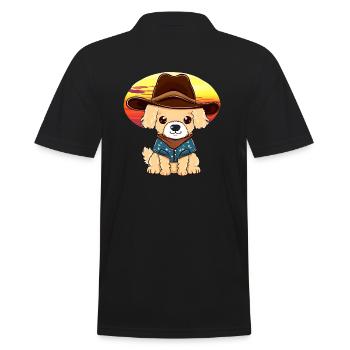 Cowboy dog in sunset - Men's Polo Shirt - black - Back - Kai (181cm)