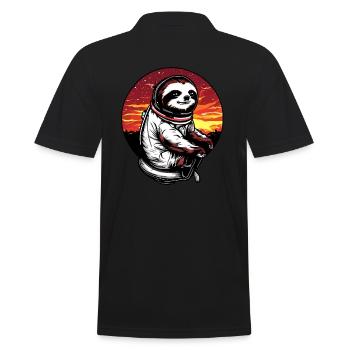 Plus paresseux dans l’espace au coucher du soleil - Polo Homme - noir - Dos - Kai (181cm)