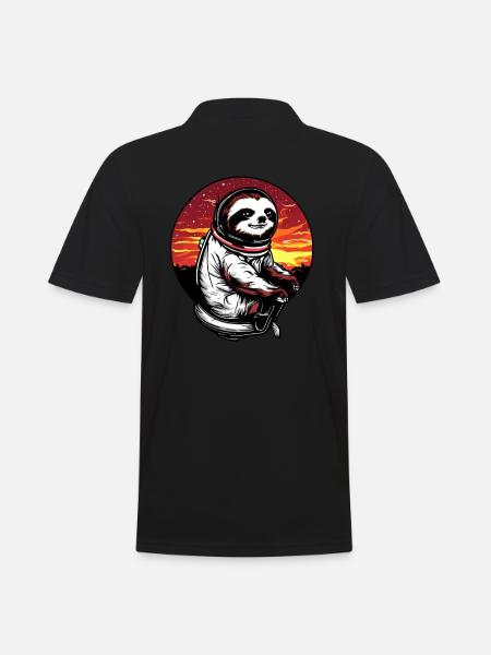 Lazyer in space at sunset - Men's Polo Shirt - black