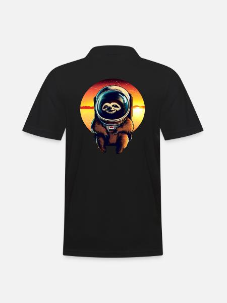 Lazyer in space at sunset - Men's Polo Shirt - black