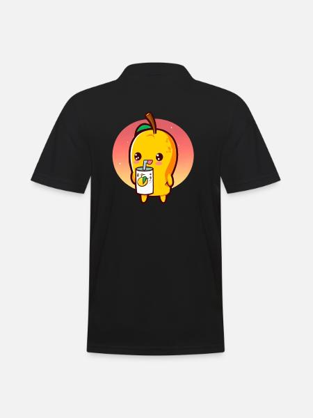 Refreshing mango enjoys mango juice - Men's Polo Shirt - black