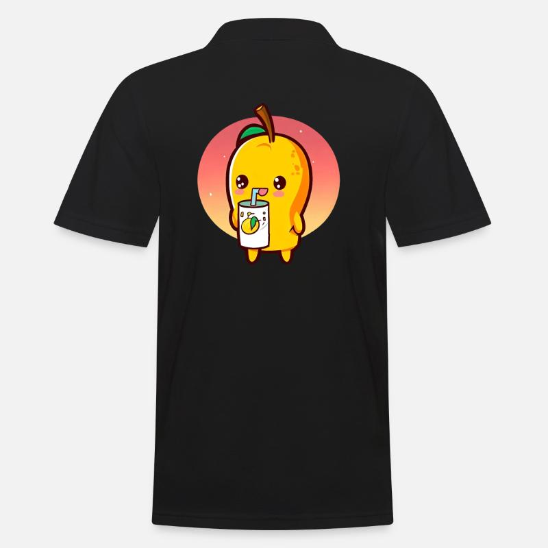 Refreshing mango enjoys mango juice - Men's Polo Shirt - black