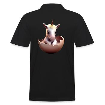 Hatching baby unicorn - Men's Polo Shirt - black - Back - Kai (181cm)