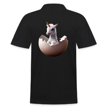 Hatching baby unicorn - Men's Polo Shirt - black - Back - Kai (181cm)