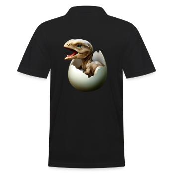 Un bébé dinosaure éclot de l’œuf - Polo Homme - noir - Dos - Kai (181cm)