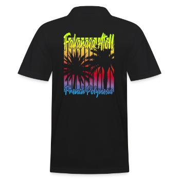 Sunset in Fakarava Atoll - Men's Polo Shirt - black - Back - Kai (181cm)