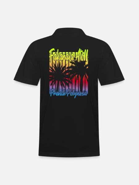 Sunset in Fakarava Atoll - Men's Polo Shirt - black