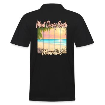 Mont Choisy Beach Sunset - Men's Polo Shirt - black - Back - Kai (181cm)