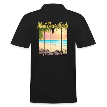 Mont Choisy Beach Sunset - Men's Polo Shirt - black - Back - Kai (181cm)