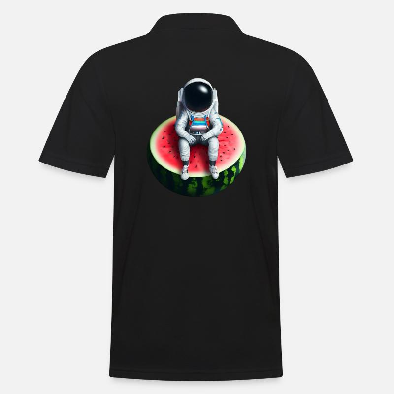 Astronaute sur pastèque - Polo Homme - noir