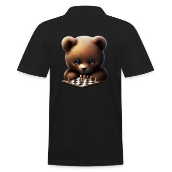Bear playing chess - Men's Polo Shirt - black - Back - Kai (181cm)