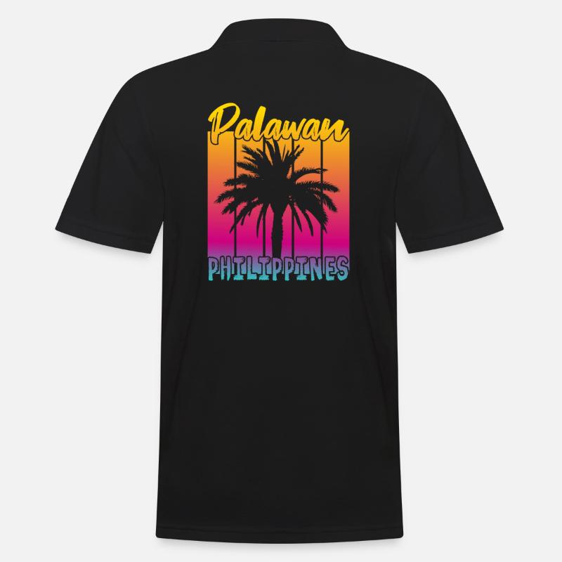 Palawan Philippines Coucher de soleil - Polo Homme - noir