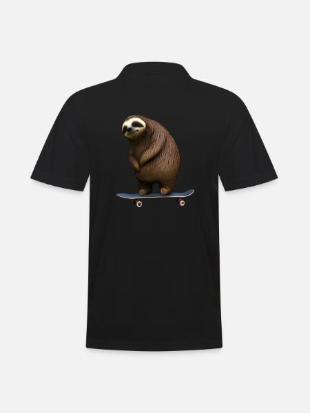 Skateboard Sloth - Men's Polo Shirt - black